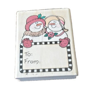 Uptown Rubber Stamps Sandi Gore Evans Snow Couple Wooden Rubber Stamp SG-25129